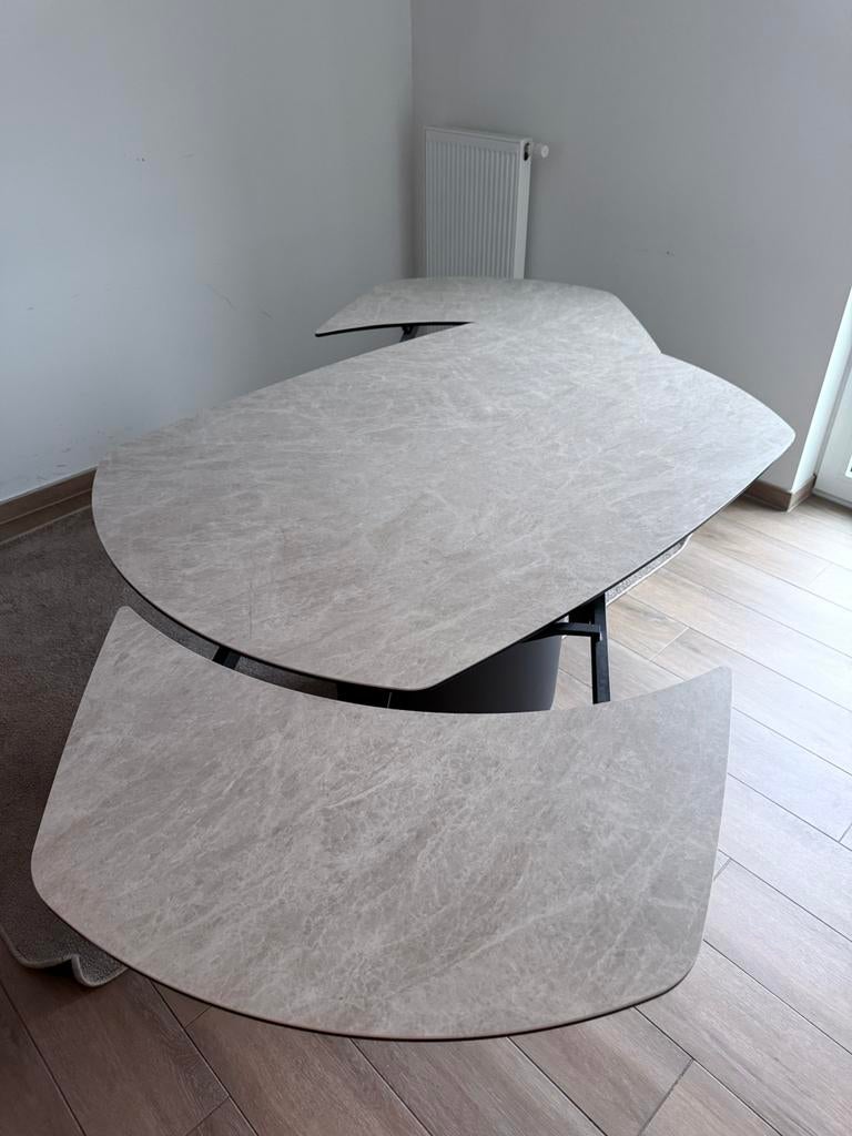 Eettafel uitschuifbaar - Keramiek, Ophalen, Overige materialen, 100 tot 150 cm, Keramiek