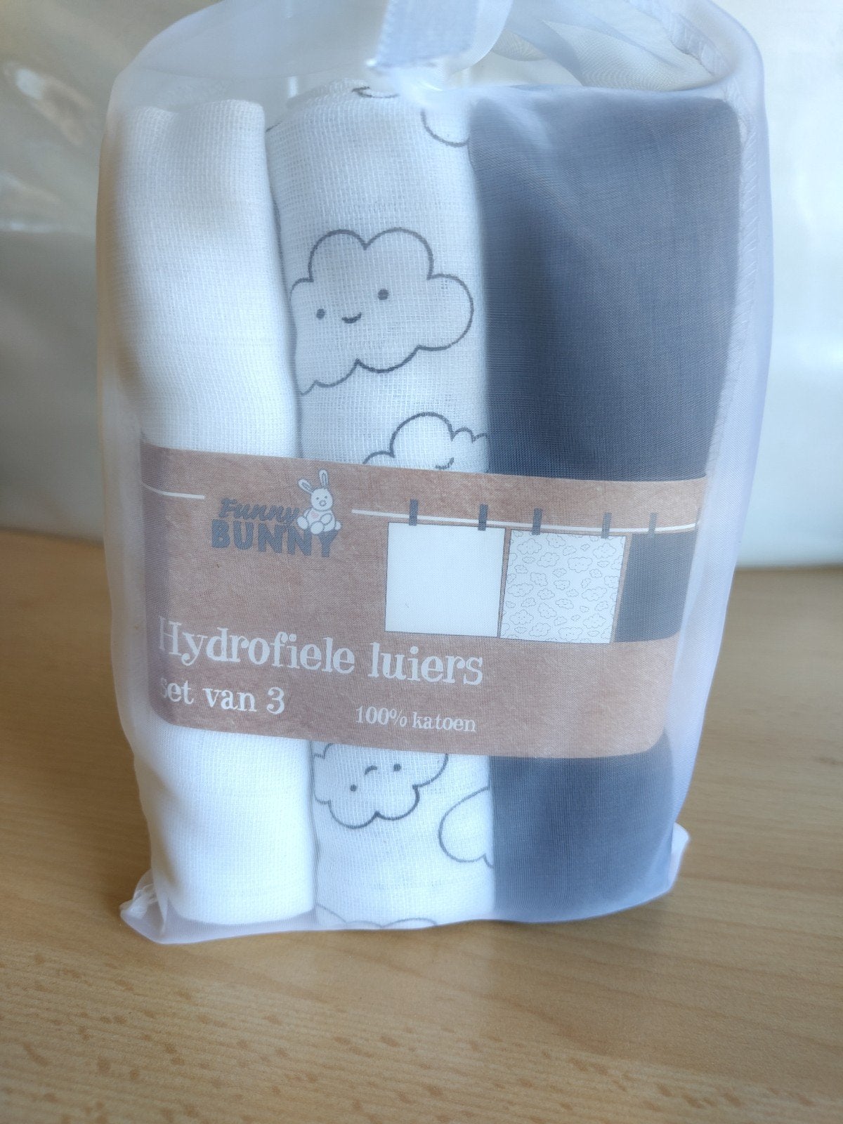 Hydrofiele luiers 60x60 cm - set van 3, Kinderen en Baby's, Ophalen of Verzenden, Nieuw