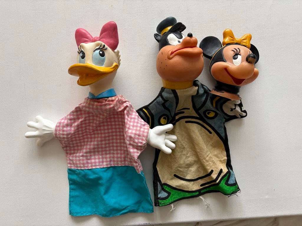 Vintage Disney en Sneeuwwitje handpoppen setjes, Ophalen of Verzenden, Gebruikt, Overige typen