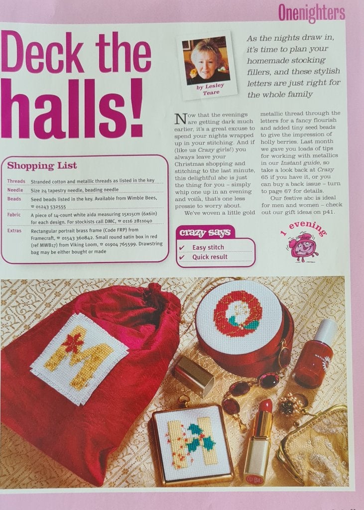 Deck the halls Kerst ABC borduurpatroon, Ophalen, Nieuw, Handborduren, Patroon