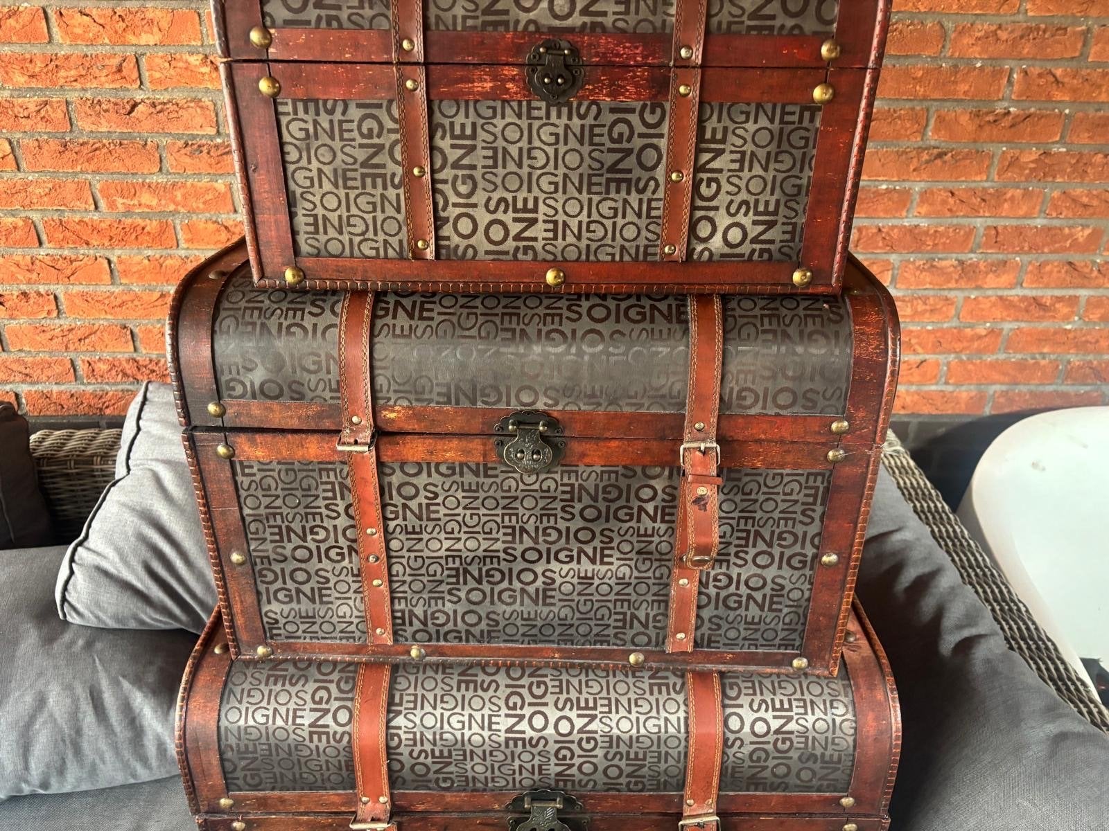 Set van 3 decoratieve kisten, Ophalen, Overige materialen, Gebruikt, 50 tot 100 cm