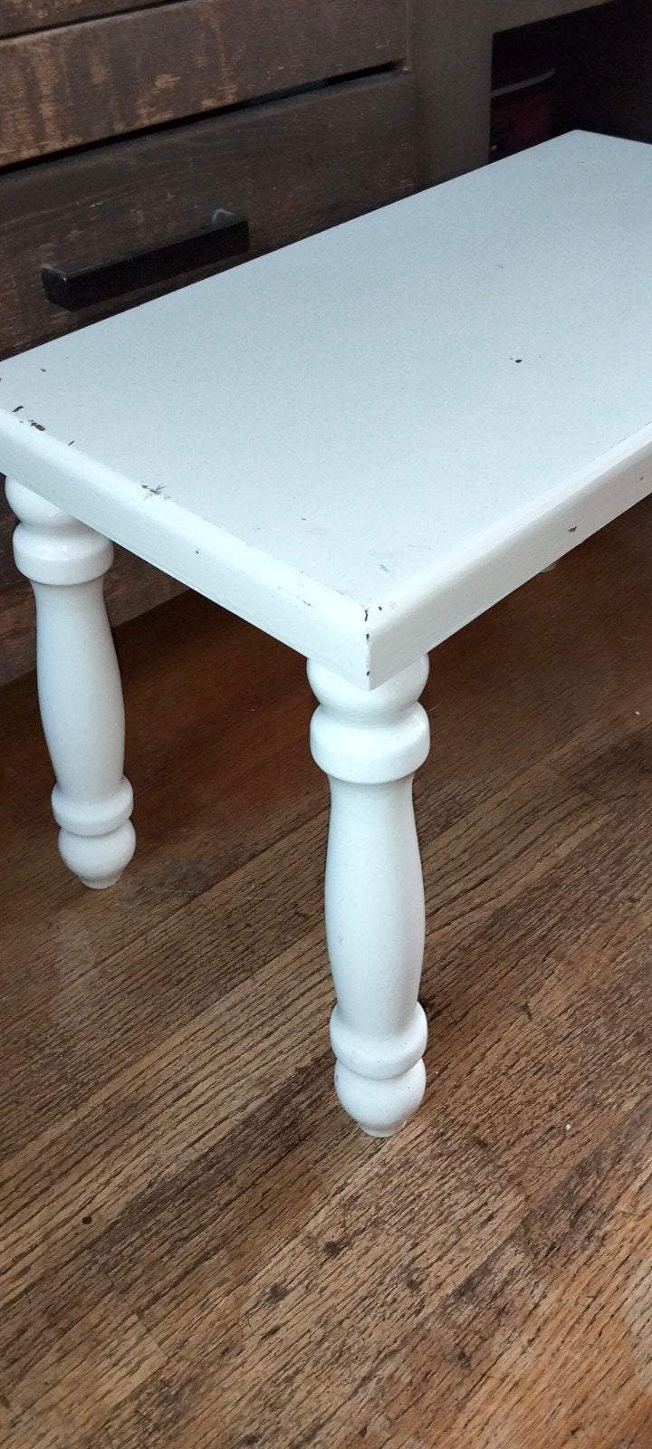 Witte houten bijzettafel, Huis en Inrichting, Ophalen, Minder dan 55 cm, Gebruikt, .