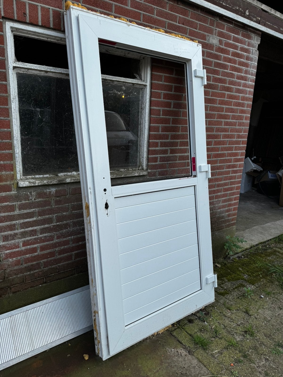 Kunstof kozijnen met ramen en deuren, Doe-het-zelf en Verbouw, Kozijnen en Schuifpuien, Kunststof, Deurkozijn, Zo goed als nieuw