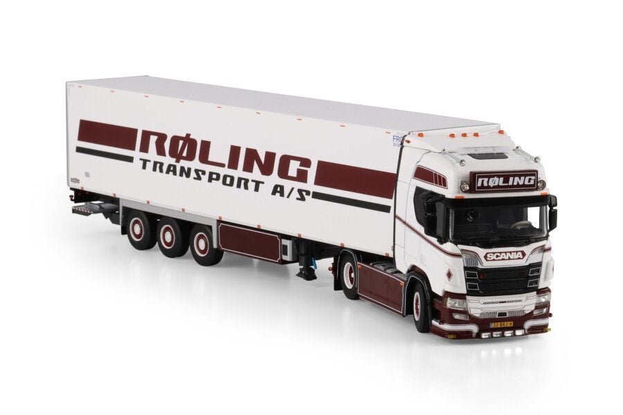 WSI SCANIA R HIGHLINE CR20H 4X2  REEFER TRAILER ROLING, Hobby en Vrije tijd, Modelauto's | 1:50, Ophalen of Verzenden, Nieuw, Bus of Vrachtwagen
