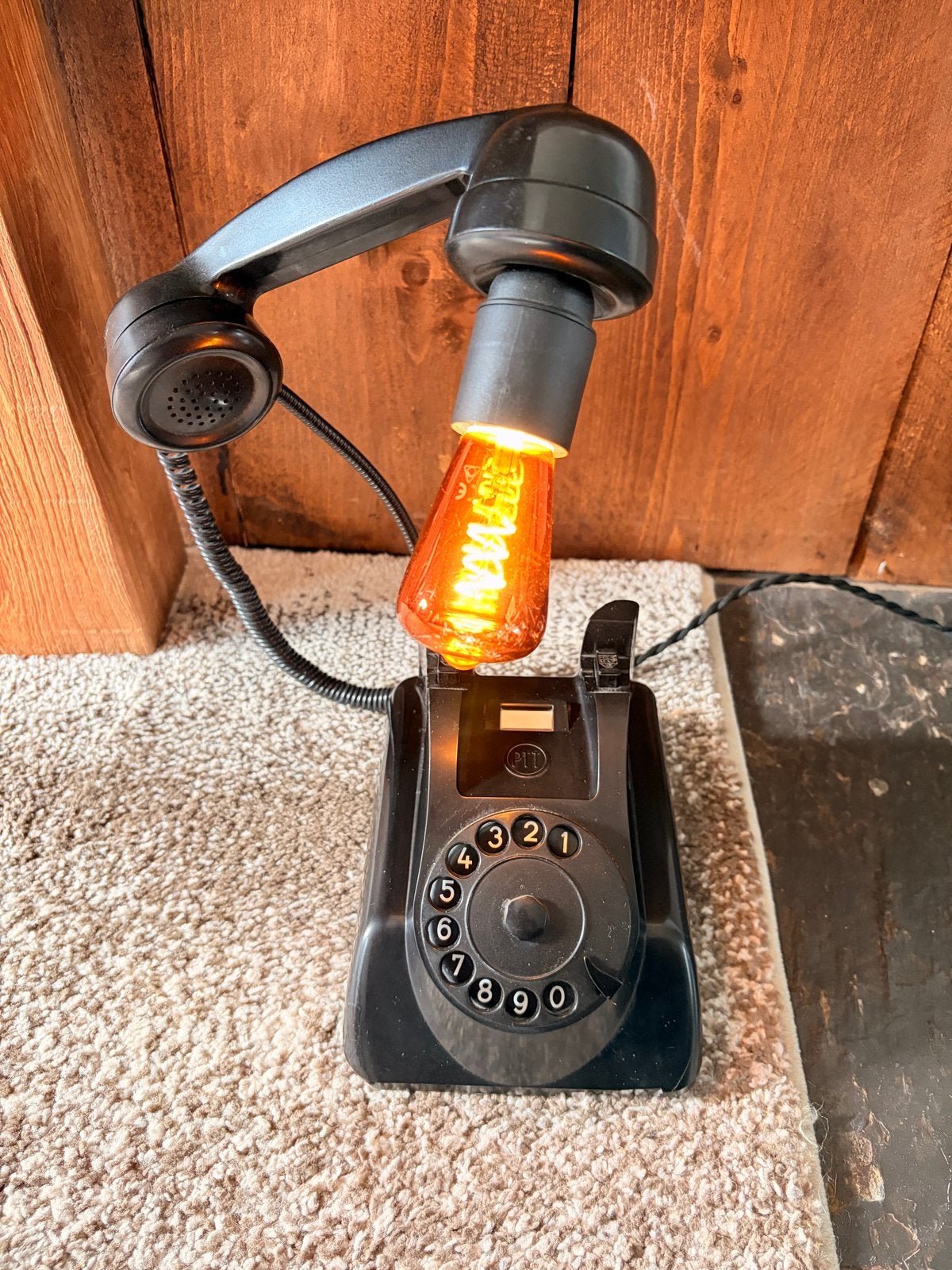 Unieke PTT Telefoon Lamp - Vintage Design Tafellamp, Kunststof, Gebruikt, Vintage, E14 (klein)