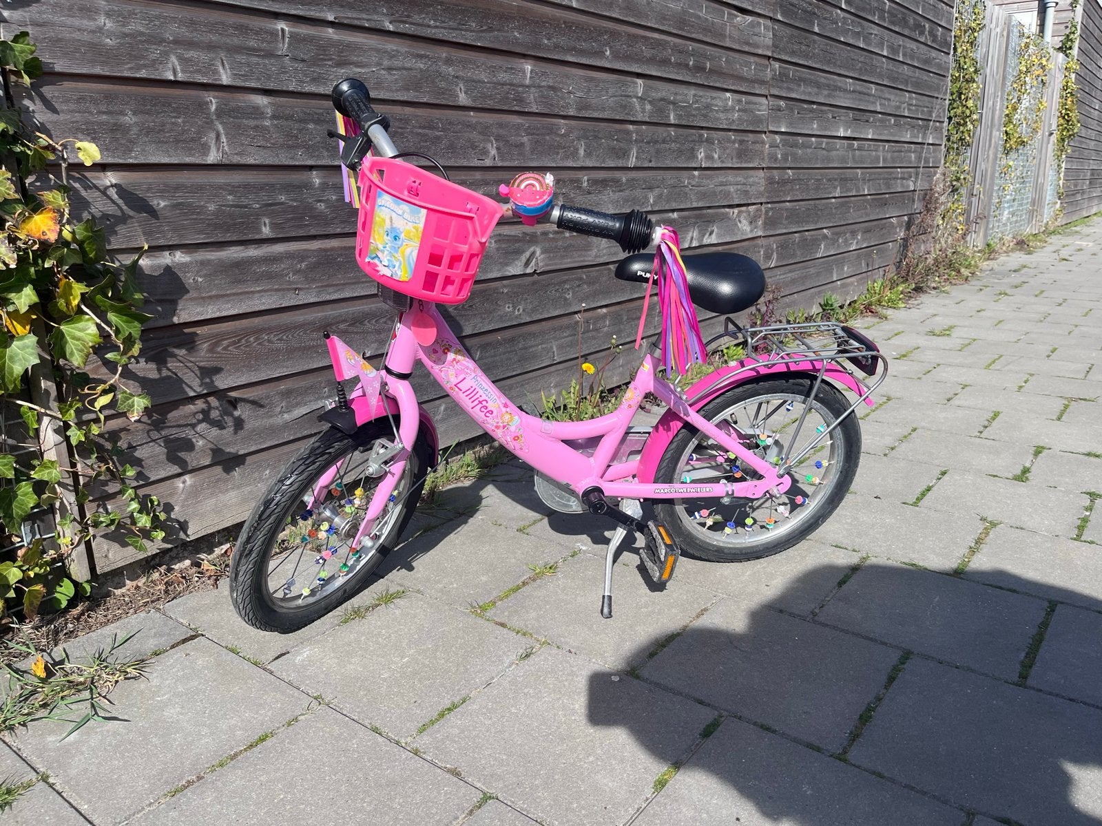 Roze Puky Lillifee kinderfiets 16 inch, Ophalen, Gebruikt, Terugtraprem, 16 tot 20 inch