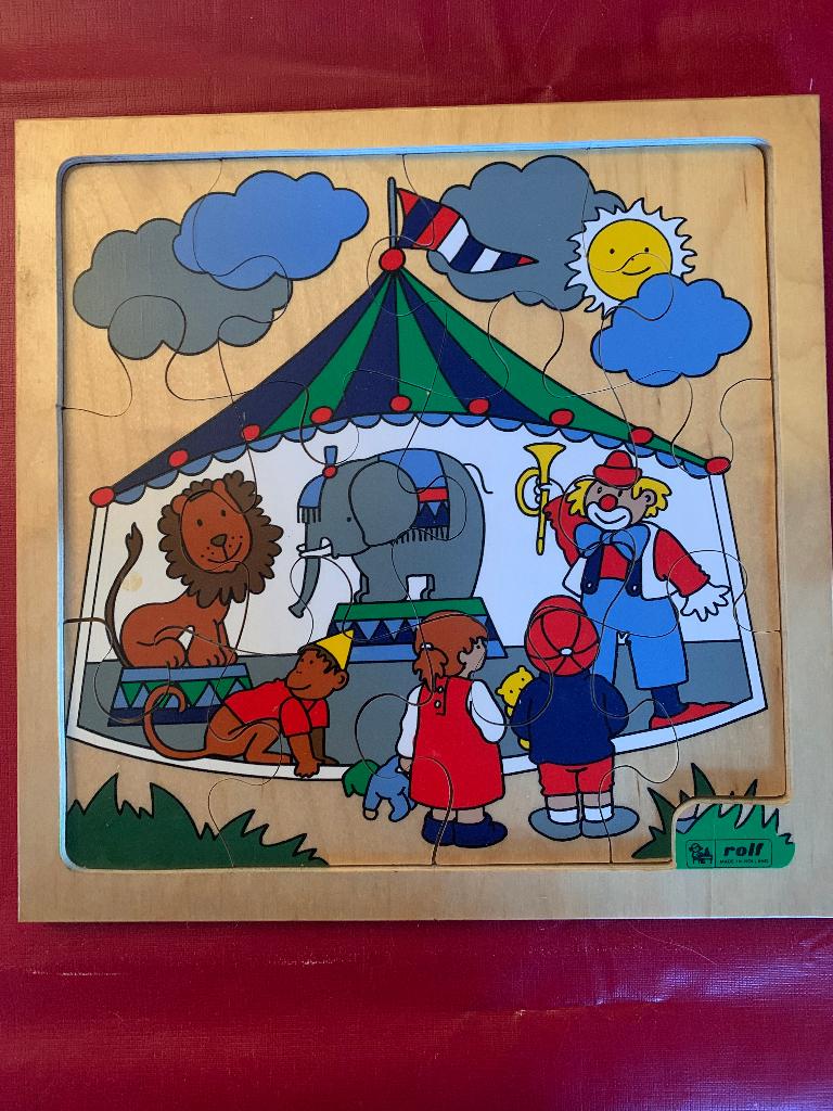 houten puzzel rolf, 2 tot 4 jaar, 10 tot 50 stukjes, Ophalen of Verzenden, Zo goed als nieuw