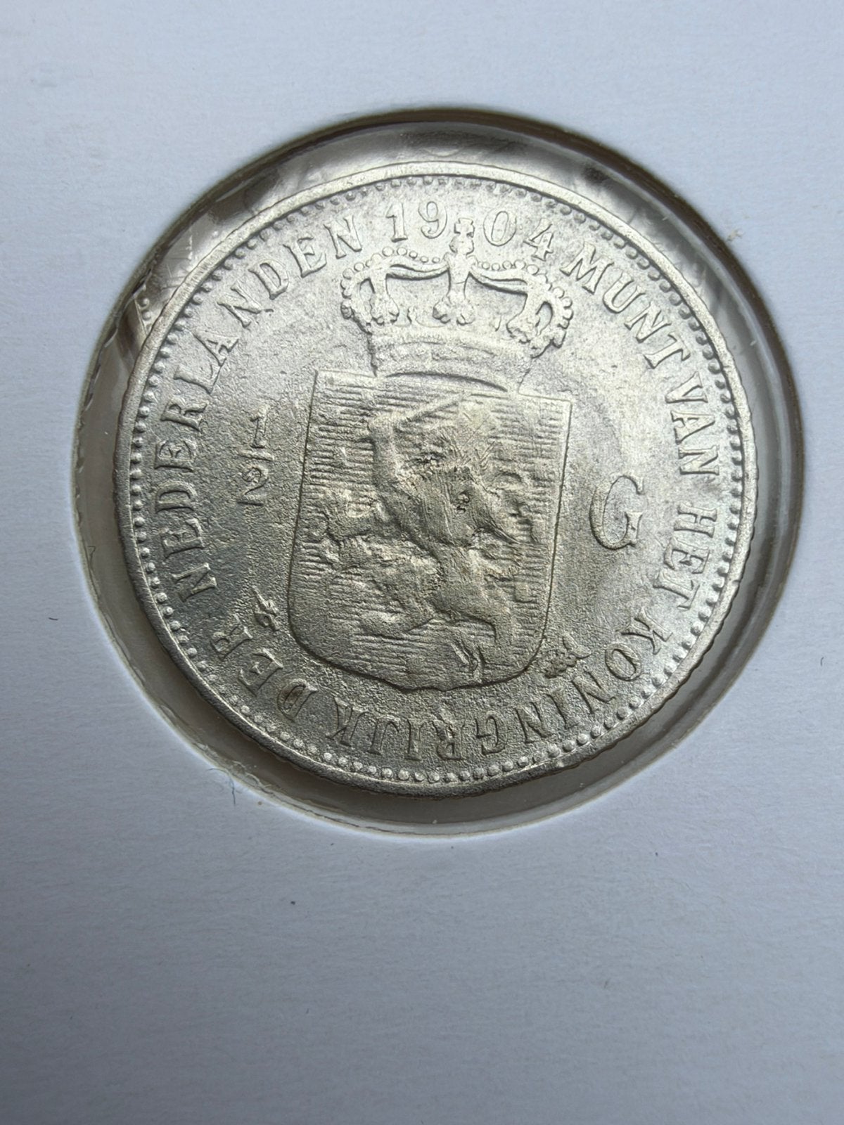 Halve gulden 1904 Wilhelmina, ½ gulden, Zilver, Ophalen of Verzenden, Koningin Wilhelmina