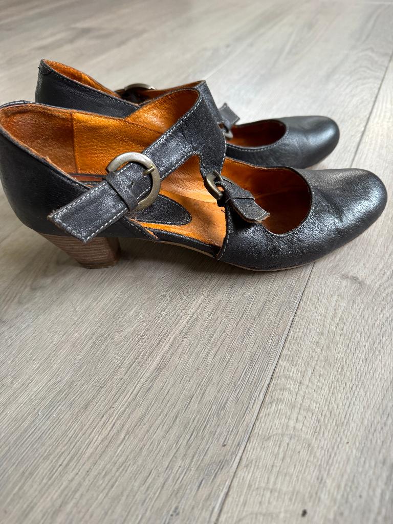 Omoda leren Mary Jane's nette staat maat 38 zwart DZ, Zwart, Omoda, Ophalen of Verzenden, Schoenen met hoge hakken