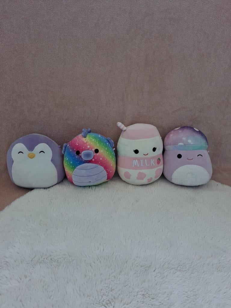 Squishmallows, 4 stuks en 1 Flip a mellow, Overige karakters, Overige typen, Ophalen of Verzenden, Zo goed als nieuw