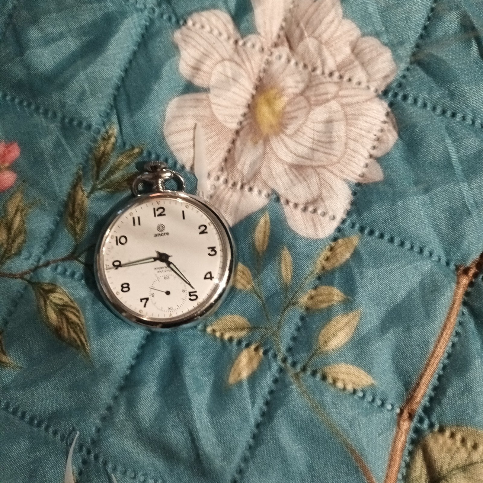 Vintage Ancre Zakhorloge met Trein Gravure, Verzenden