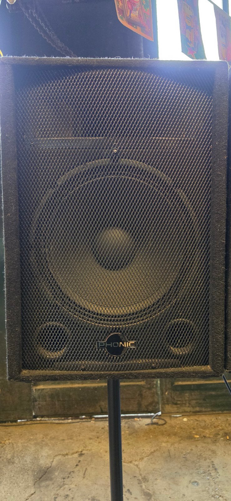 15 inch phonic speakers met kabels, Audio, Tv en Foto, Ophalen, Zo goed als nieuw, Overige merken