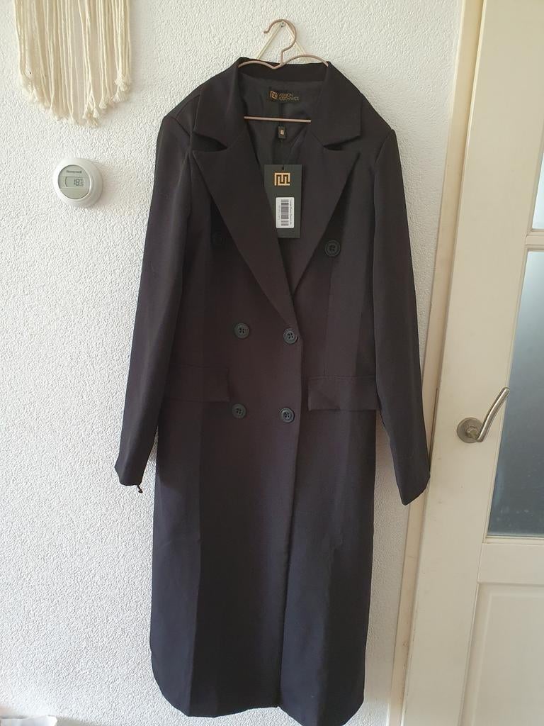 Nieuwe Zwarte Lange BlazerJas - Maat L / Xl, Kleding | Dames, Jassen | Winter, Zwart, Maat 42/44 (L), Nieuw, Ophalen of Verzenden