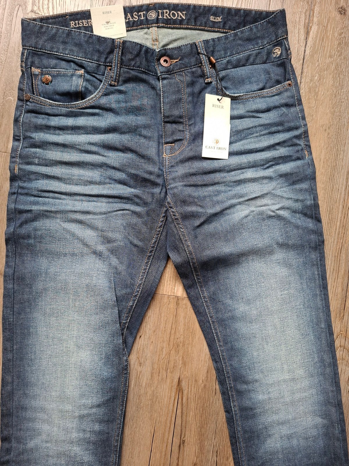 CAST IRON Riser slimfit jeans W32 L36, Blauw, Nieuw, W32 (confectie 46) of kleiner, Ophalen of Verzenden
