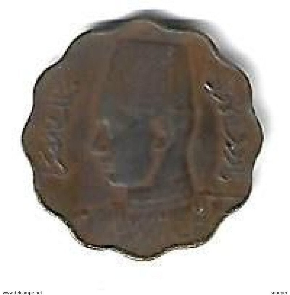 egypte 5 millieme 1943 km 360 vf+, Ophalen of Verzenden, Egypte, Losse munt