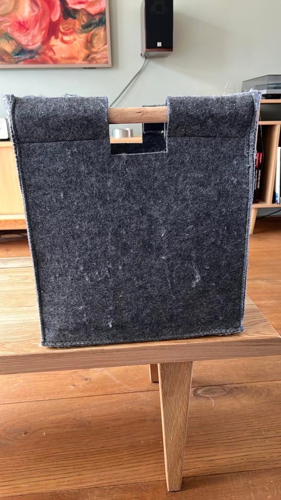 6 vilten manden 30x30x34 cm - Grijs, Ophalen, Overige materialen, Gebruikt, Mand