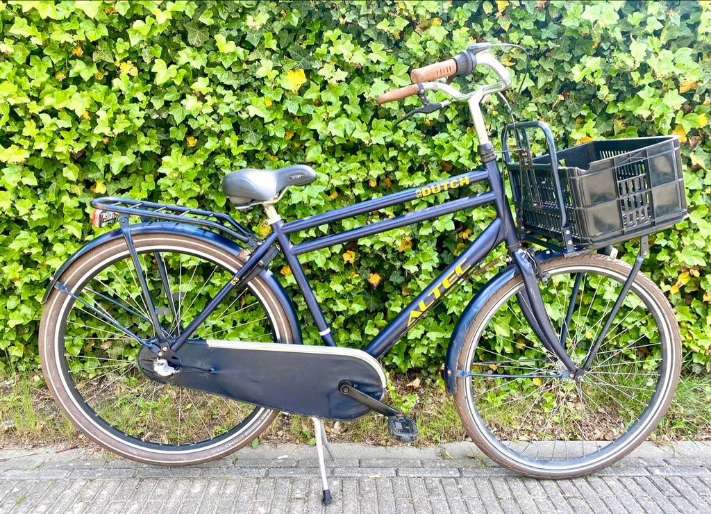 Altec herenfiets 28 inch, 53cm, transportfiets met kratje, Fietsen en Brommers, Fietsen | Heren | Herenfietsen, Terugtraprem, Gebruikt