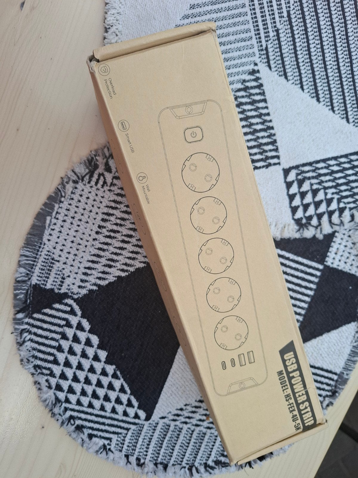 USB Power Strip met 5 stopcontacten en 3 USB-poorten, Ophalen of Verzenden, Nieuw, Stopcontact