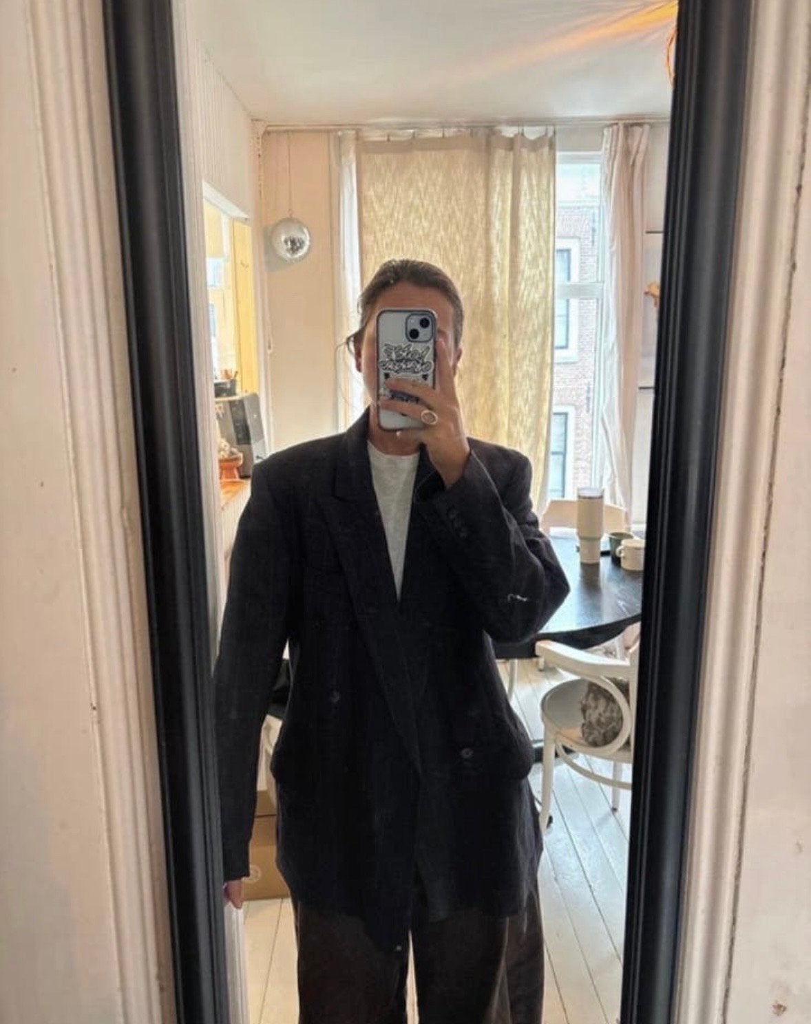Vendome gestreept oversized blazer, Zwart, Maat 42/44 (L), Ophalen of Verzenden, Zo goed als nieuw