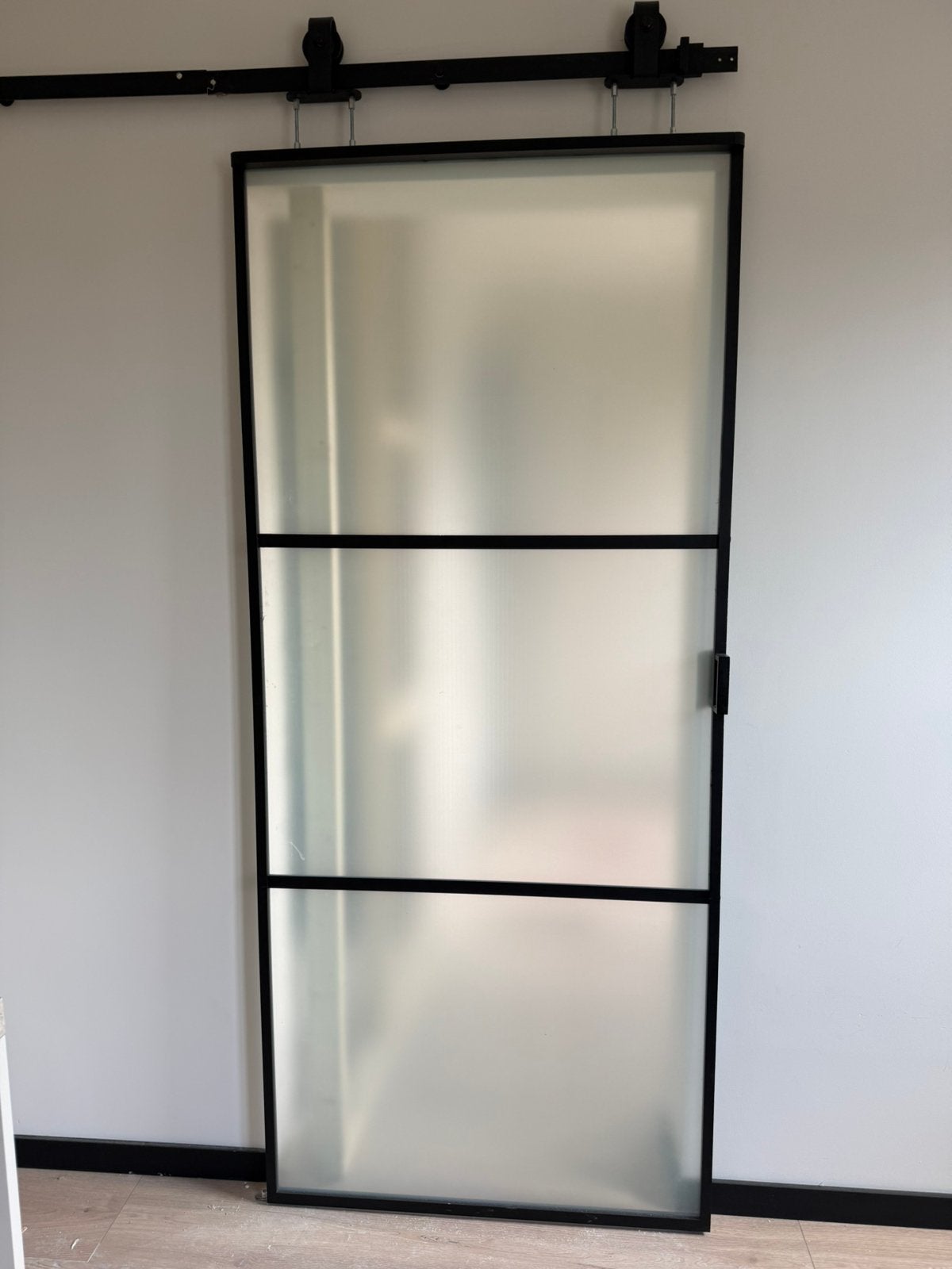 Stalen schuifdeur, Ophalen, 215 cm of meer, Binnendeur, Schuifdeur