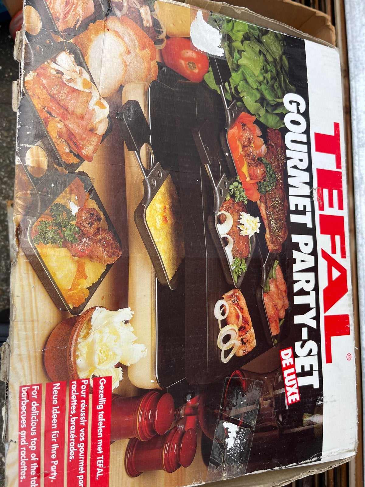 Tefal Gourmet Party-Set De Luxe Raclette Grill, Ophalen of Verzenden, Gebruikt, 4 t/m 7 personen
