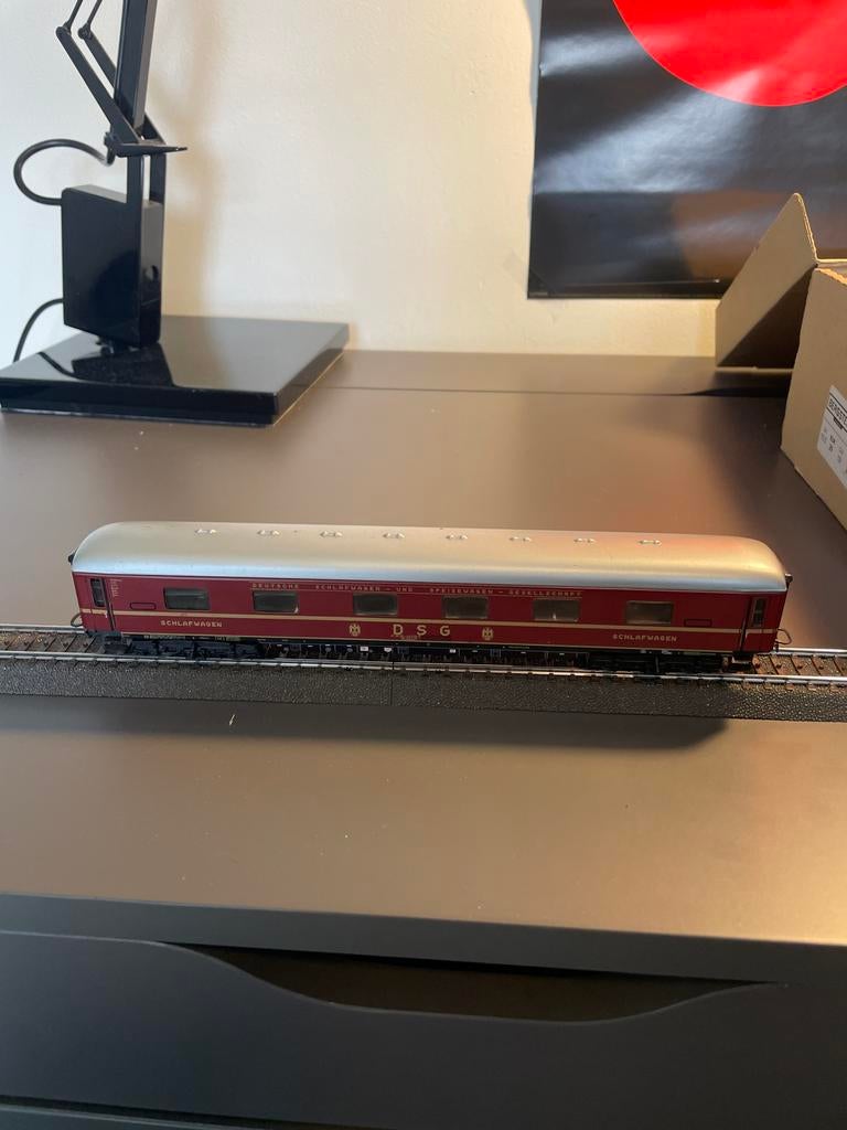 Model trein wagon DSG slaapwagen, Gebruikt, Gelijkstroom of Wisselstroom, Wagon, Ophalen