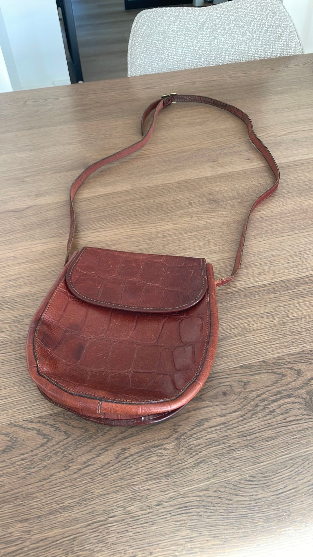 (Zadel) tasje van Claudio Ferrici, Sieraden, Tassen en Uiterlijk, Verzenden, Gebruikt, Bruin, Leer