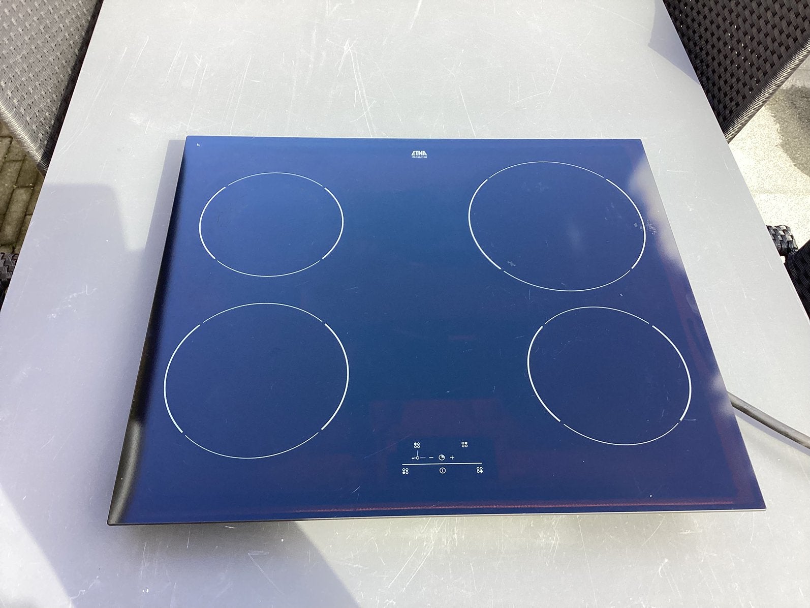 Etna Inbouw Inductie Kookplaat 59,5x51cm model T303ZT, Ophalen, 4 kookzones, Zo goed als nieuw, Inbouw