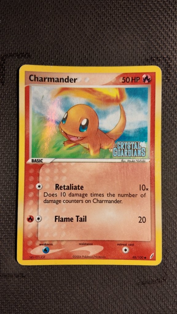Charmander 48 Crystal Guardians | Pokemon kaart, Ophalen, Zo goed als nieuw, Losse kaart, Foil