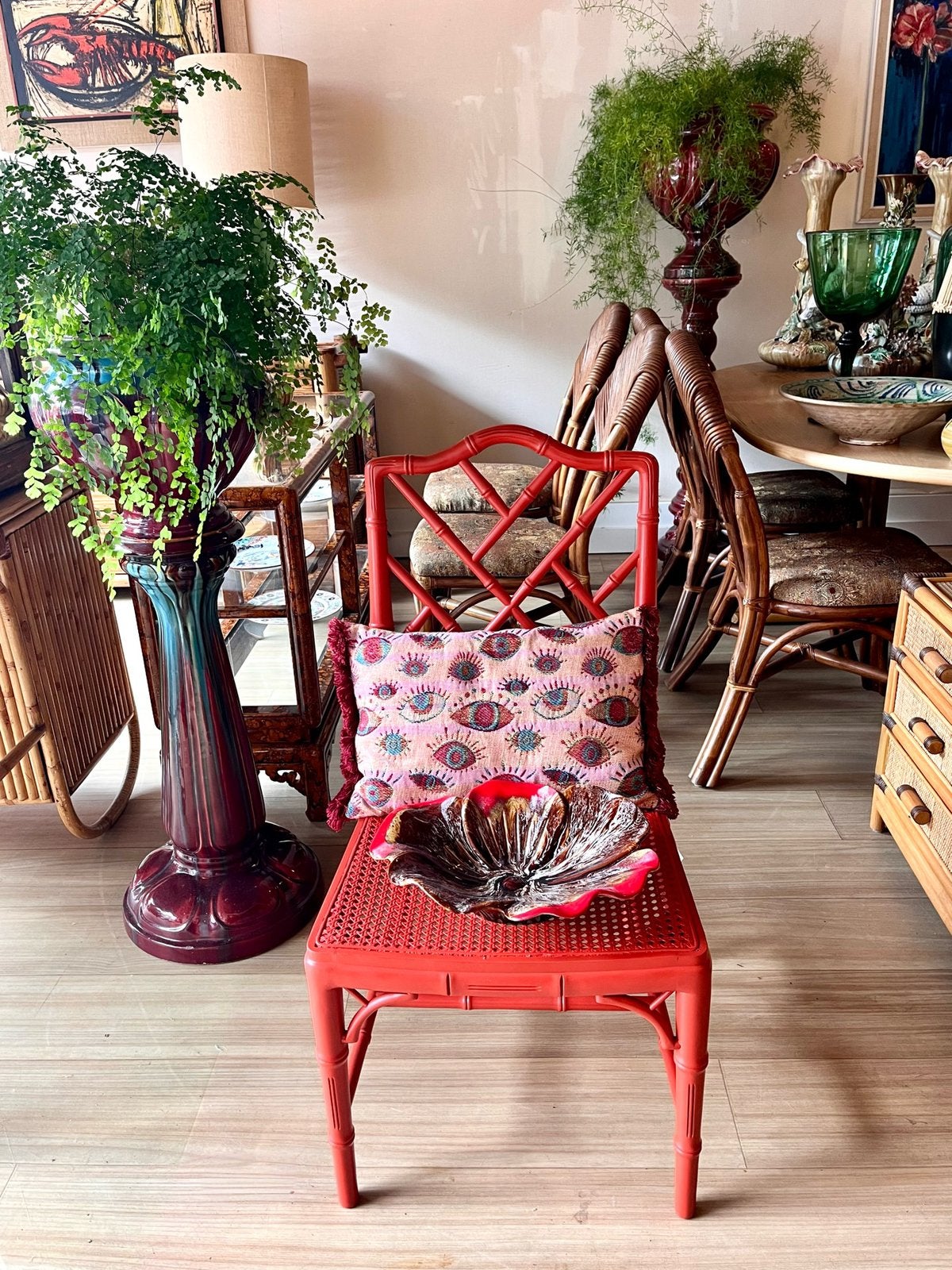 Faux Bamboo bamboe Adler Chippendale stoelen vintage, Huis en Inrichting, Stoelen, Ophalen, Vintage, Vijf, Zes of meer stoelen