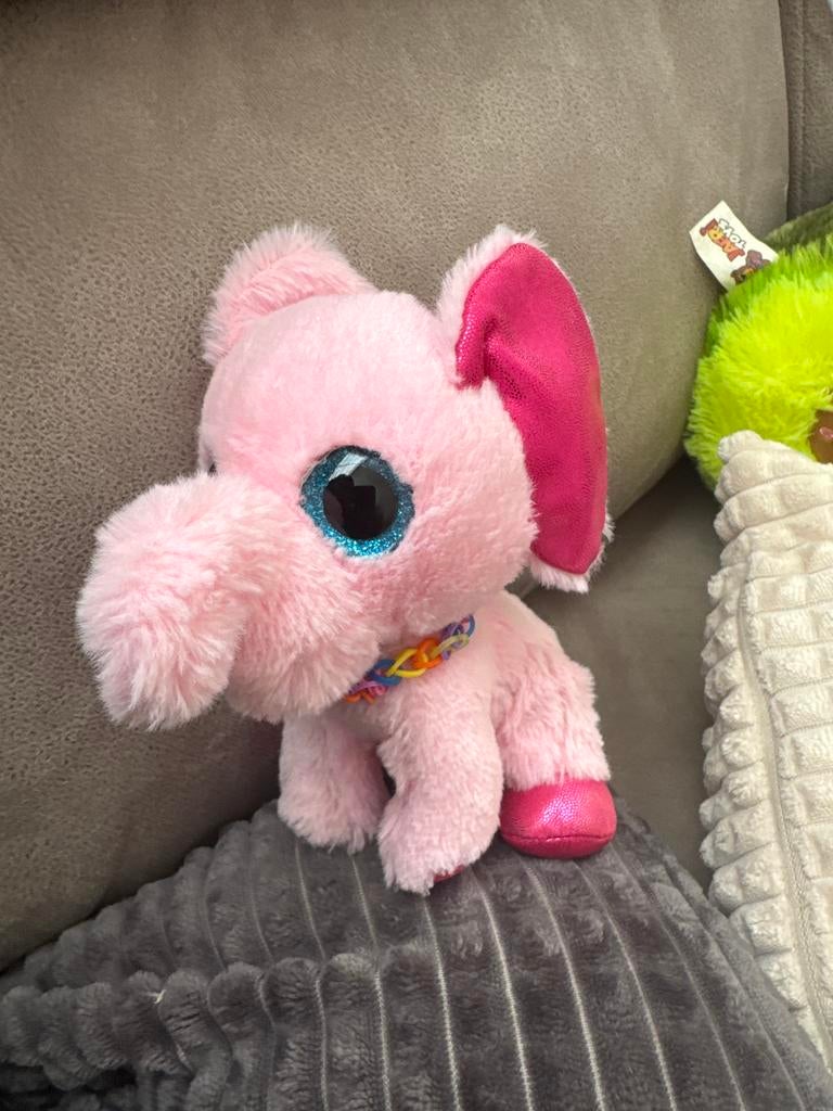 Roze Olifant Knuffel met Glinsterogen - Zo goed als nieuw, Ophalen of Verzenden, Zo goed als nieuw, Middelgroot (20 tot 80 cm)
