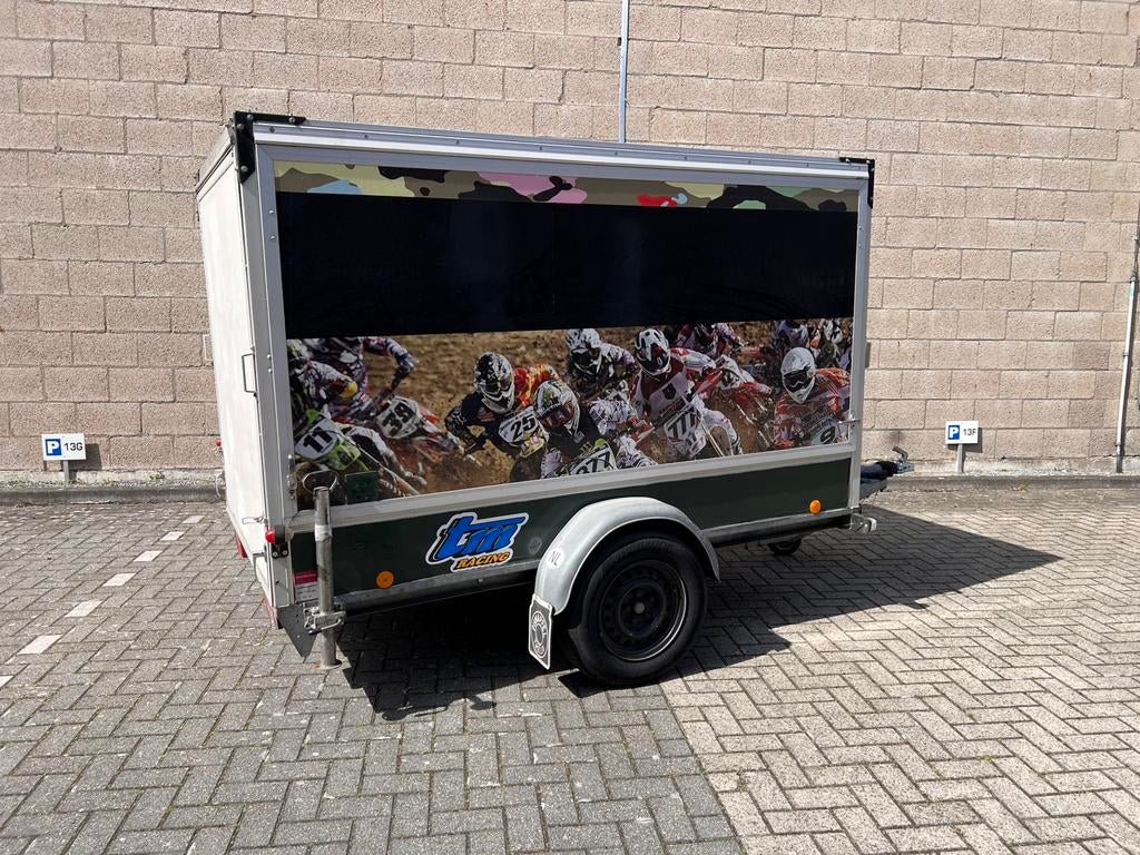 Crossmotor aanhanger met inrichting, Ophalen, Gebruikt