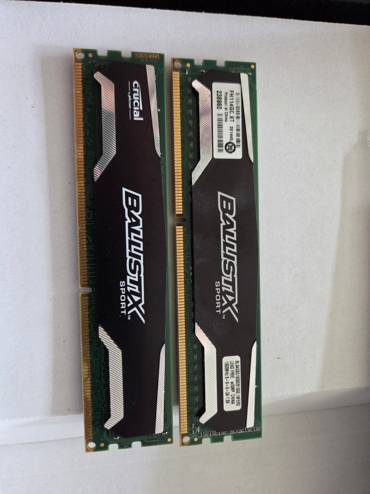 Crucial Ballistix Sport DDR3 RAM 8GB (2x4GB) 1600MHz, Computers en Software, RAM geheugen, Server, 8 GB, DDR3, Ophalen of Verzenden