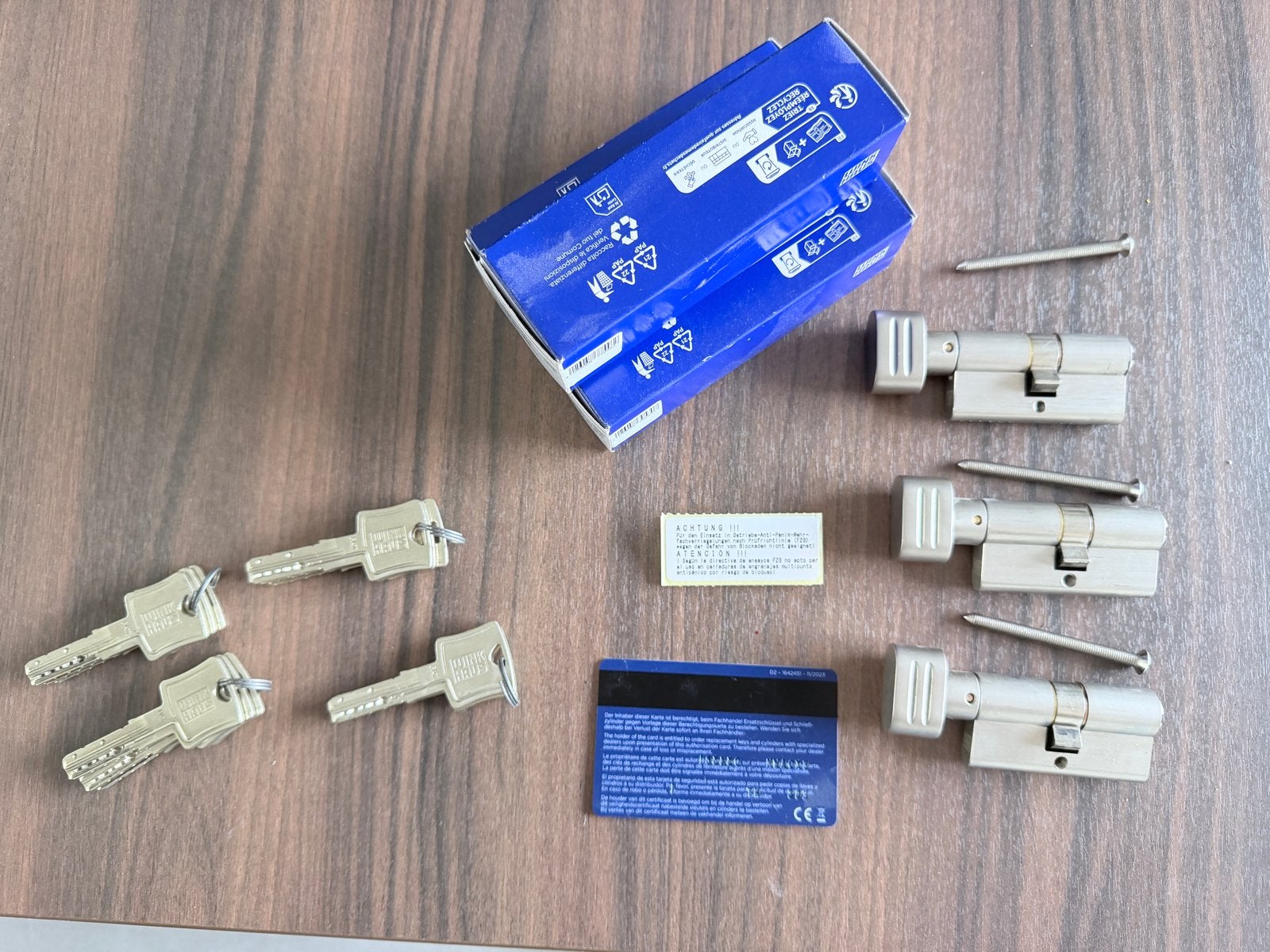 Winkhaus Ntra+ gelijksluitende knopcilinders 30/30, Ophalen of Verzenden, Nieuw, Rvs, Slot
