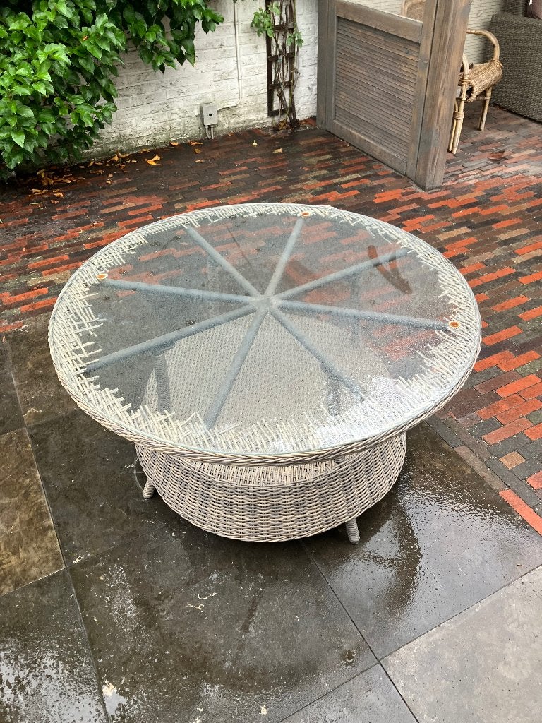 Tuintafel rond, Tuin en Terras, Tuintafels, Ophalen, Gebruikt, Rond, Kunststof