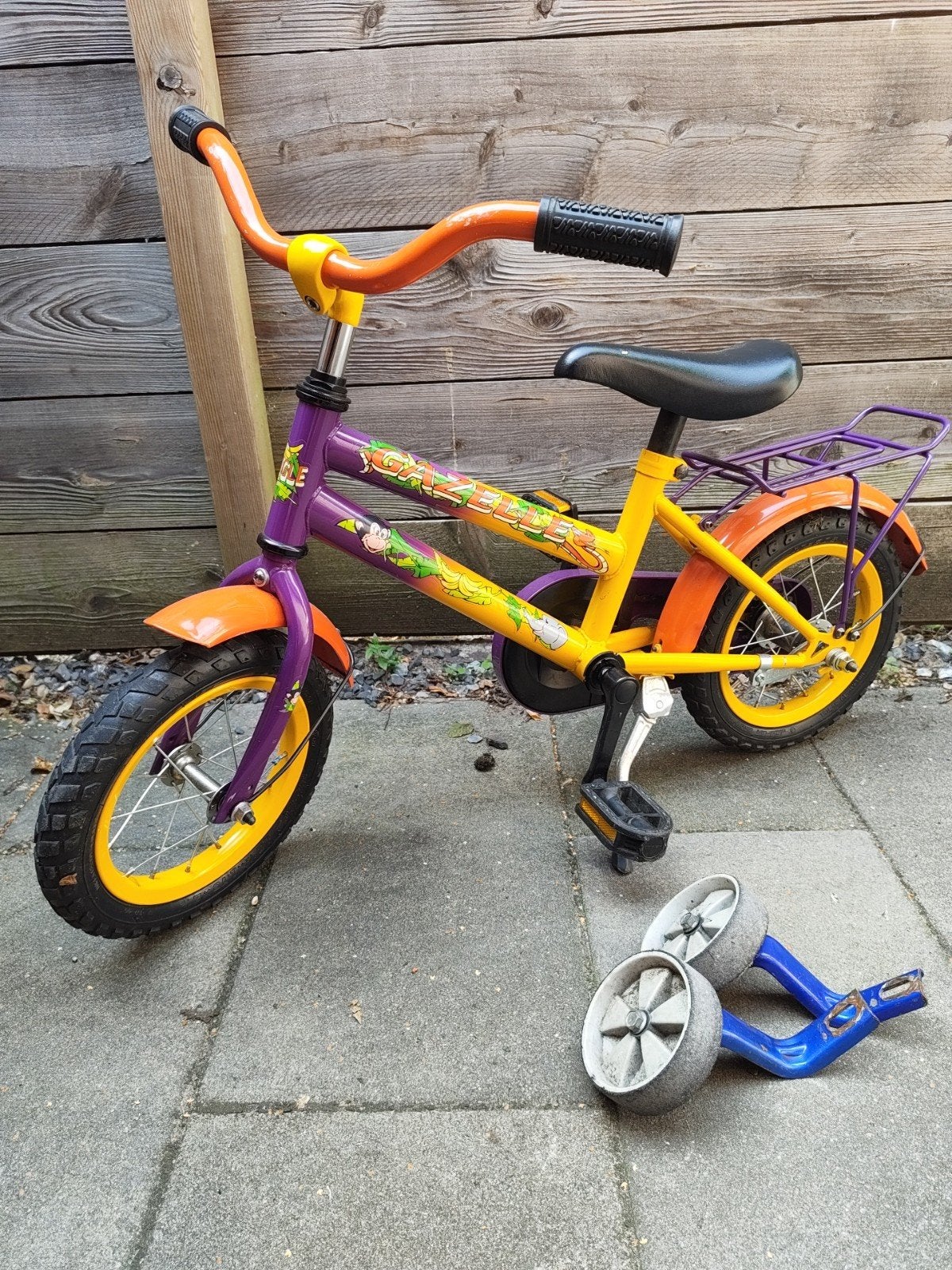 Gazelle kinderfiets 12 inch met zijwieltjes, Ophalen, Terugtraprem, Zijwieltjes, Gebruikt