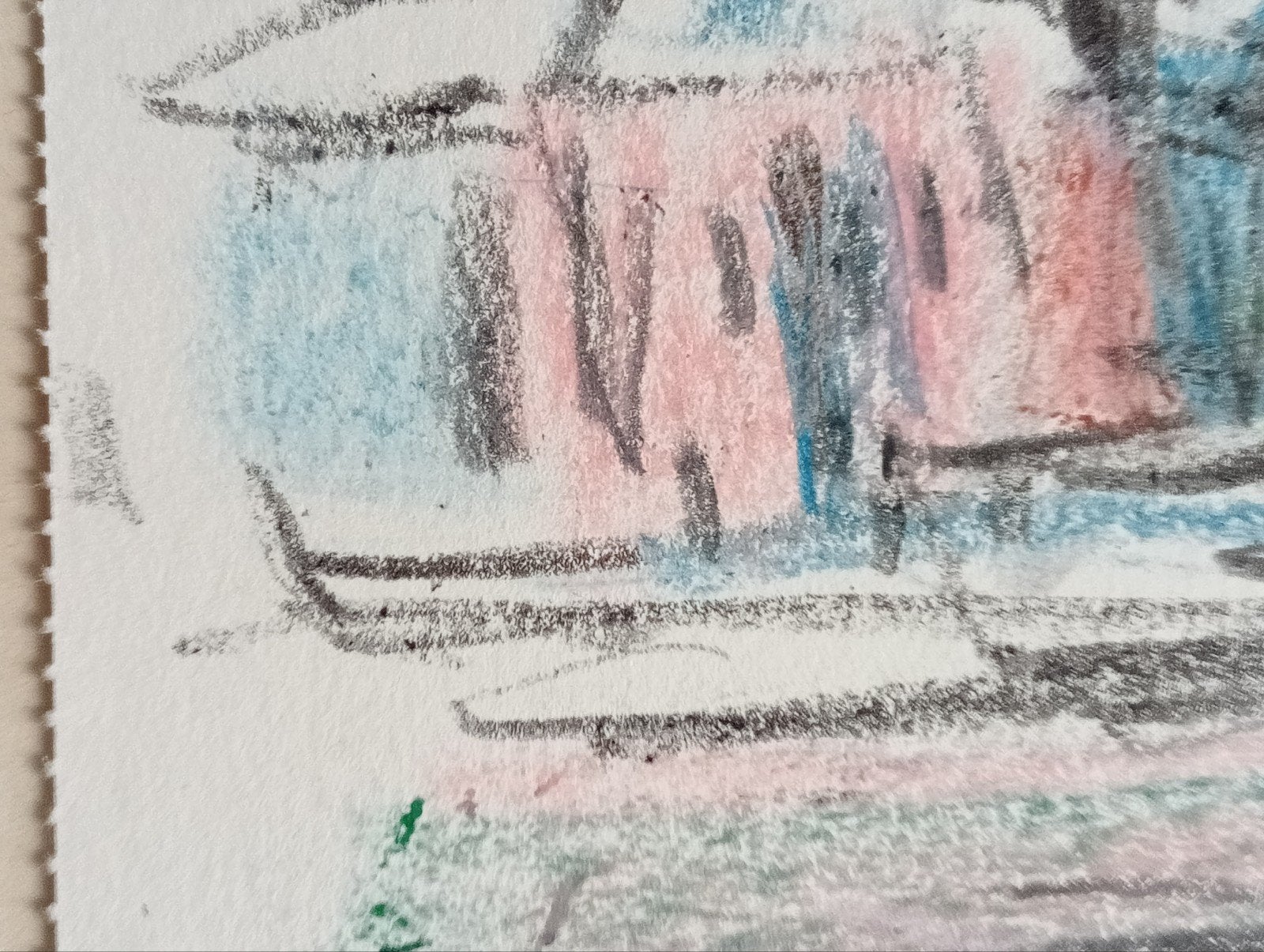 Pastelkrijt tekening Stockholm 1984 Harry van ter Toolen, Ophalen of Verzenden