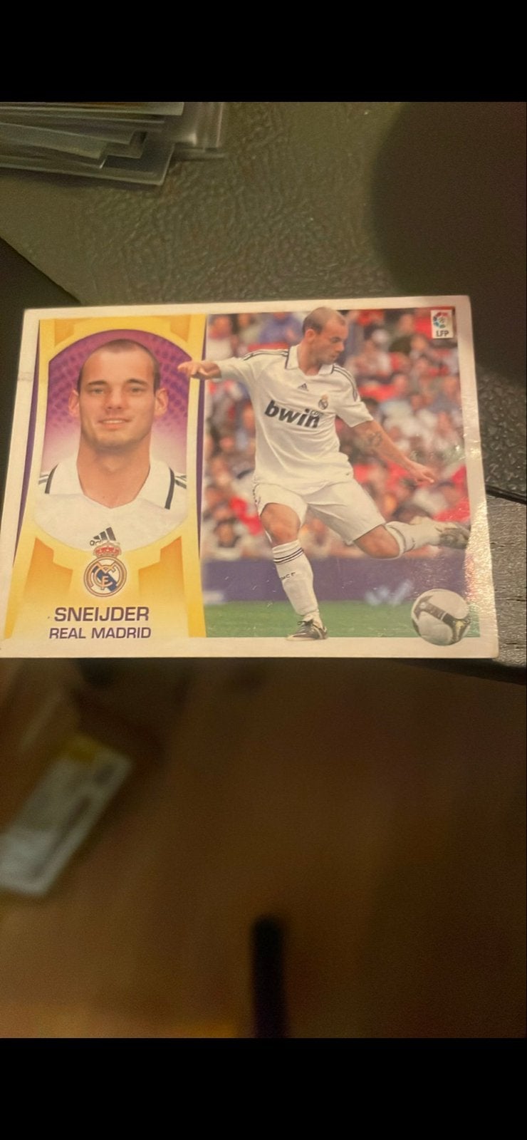 Voetbalplaatje Wesley Sneijder - Real Madrid (Liga BBVA 09-1, Ophalen of Verzenden, Zo goed als nieuw, Buitenlandse clubs, Poster, Plaatje of Sticker