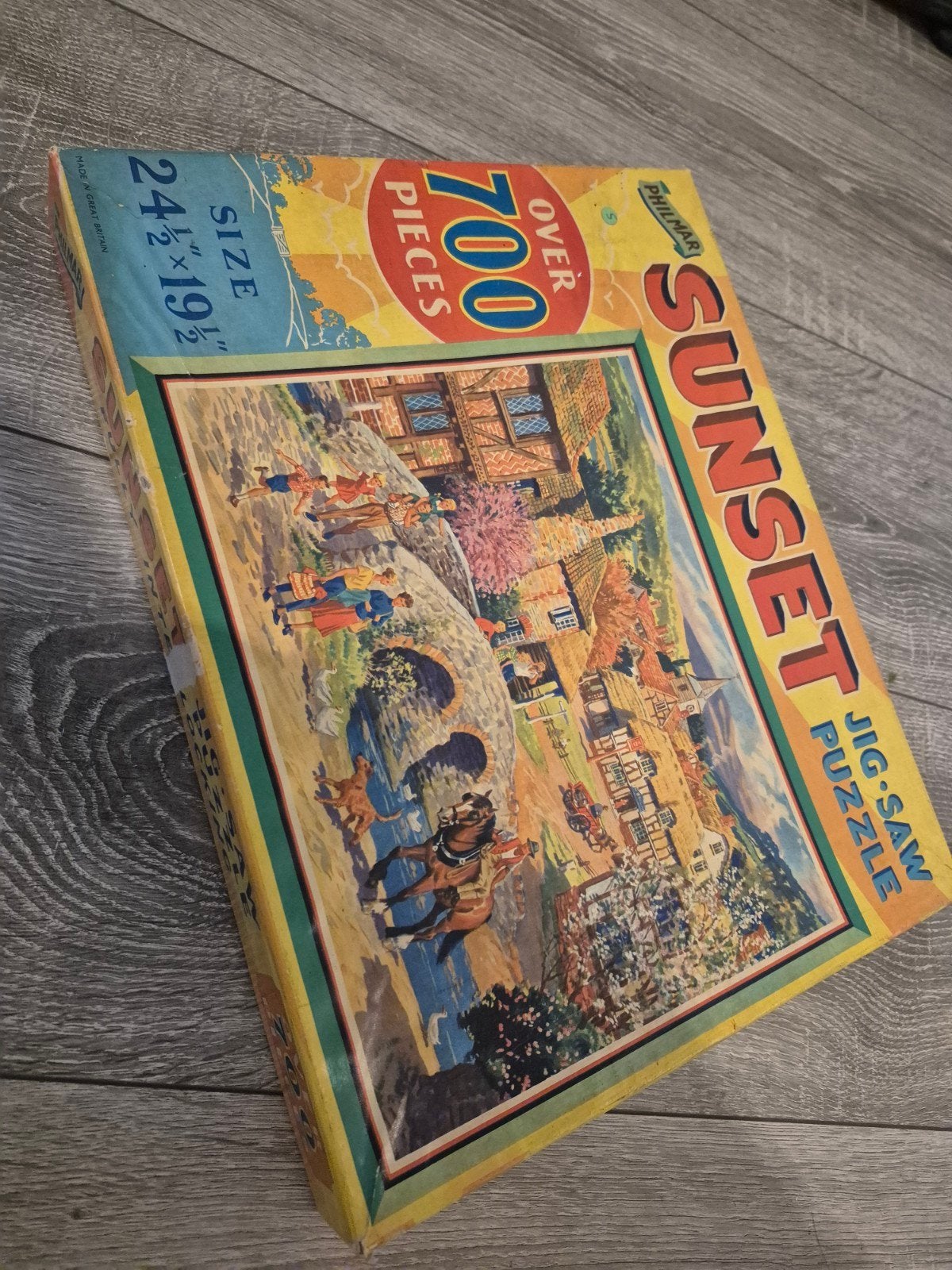 Vintage Philmar Sunset Legpuzzel - Meer dan 700 stukjes, Ophalen of Verzenden, Meer dan 1500 stukjes, Gebruikt, Legpuzzel