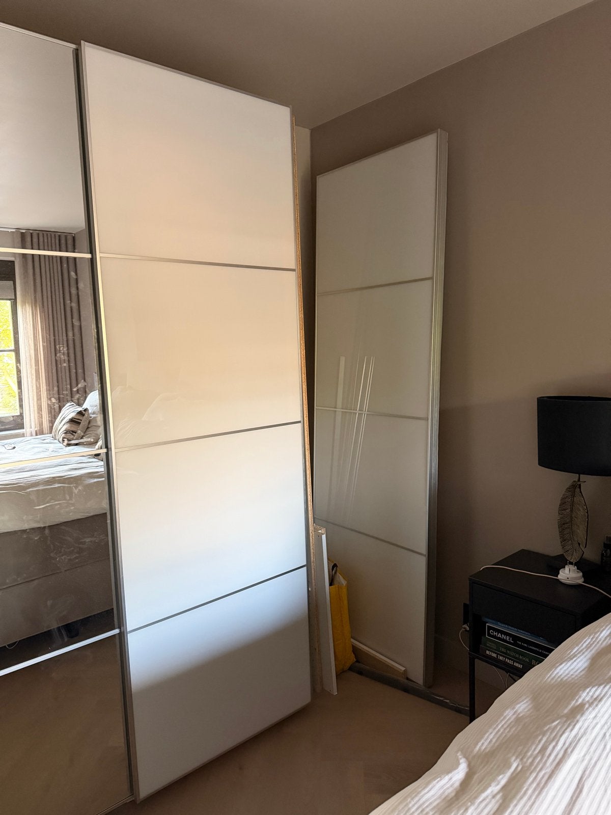 2x Witte IKEA Glazen Schuifdeuren (75x236 cm), Ophalen, Gebruikt, 200 cm of meer, 50 tot 100 cm