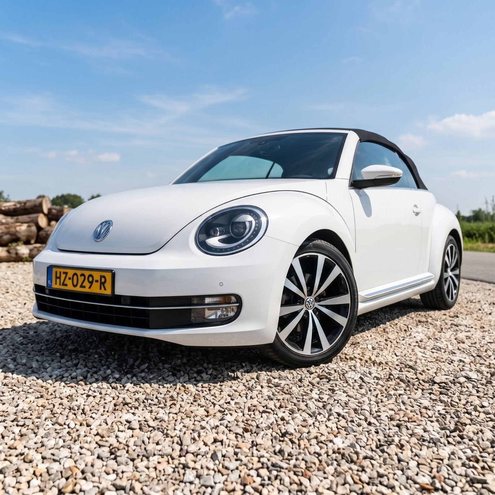Cabriolet  Volkswagen Beetle ( Kever) lederen interieur 1.2, Auto's, Voorwielaandrijving, Cabriolet, Wit, Leder