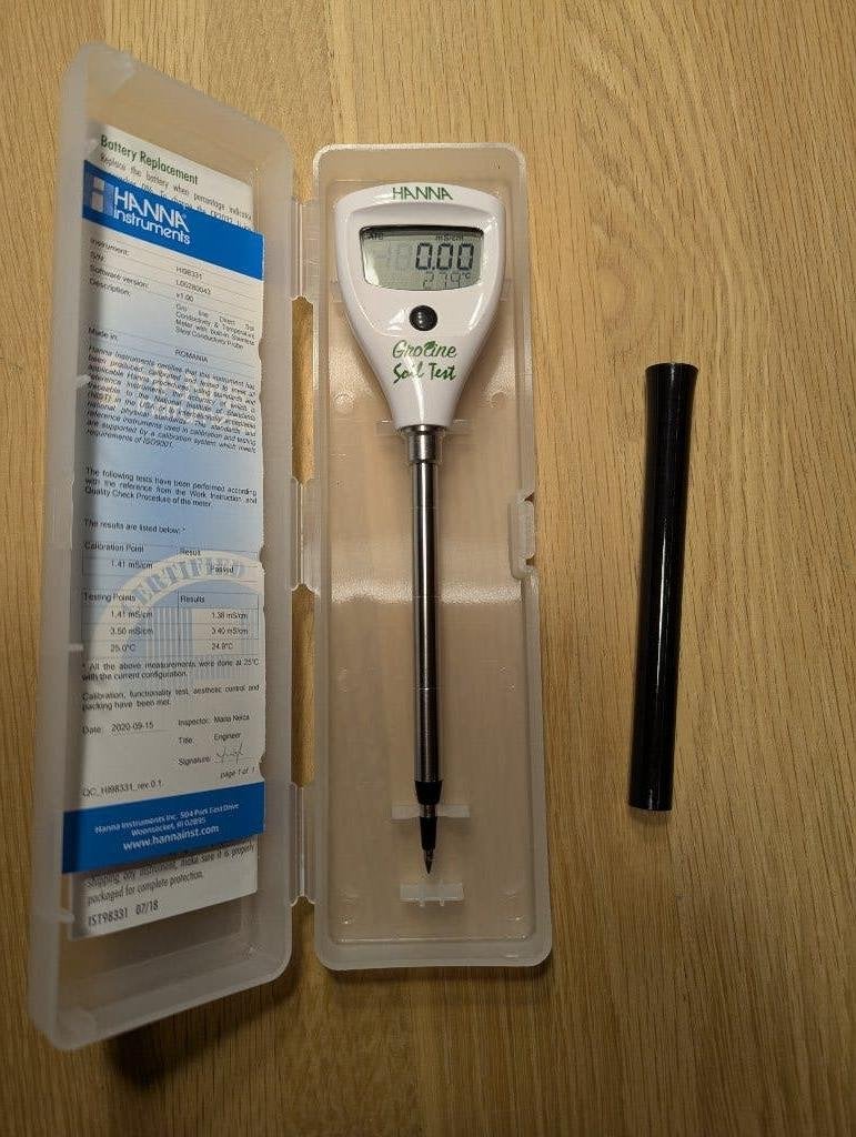Direct Soil EC Tester Hanna GroLine EC meter, Ophalen of Verzenden, Zo goed als nieuw, Overige meters
