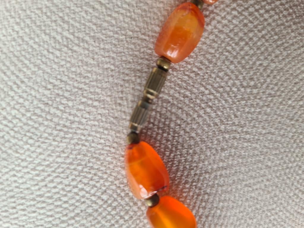 Dames ketting van Carneool, Sieraden, Tassen en Uiterlijk, Kettingen, Verzenden, Zo goed als nieuw, Oranje, Steen of Mineraal