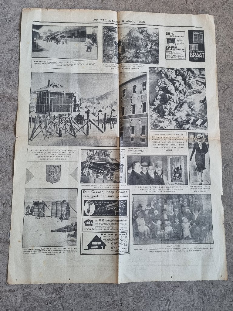 Bataljon grenstroepen op strand van Scheveningen (1940), Verzamelen, Ophalen of Verzenden, 1940 tot 1960, Knipsel(s)