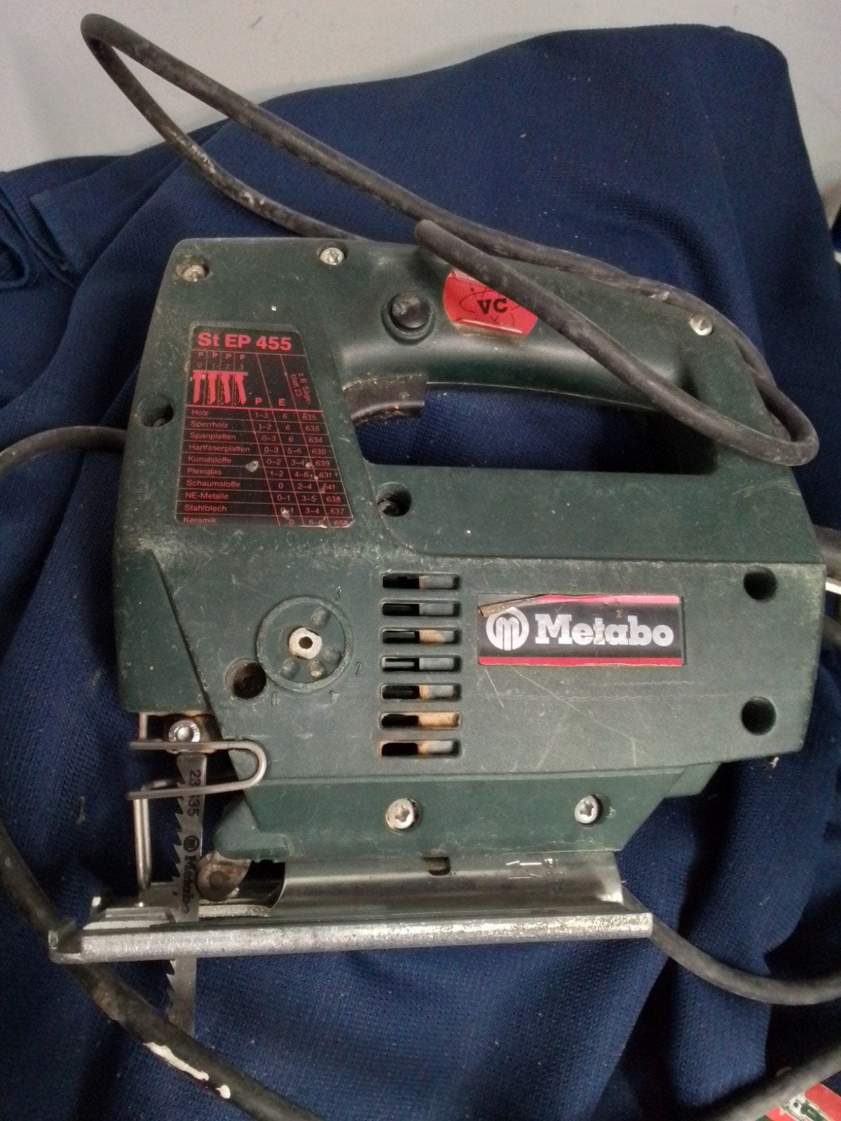 15341) zware decoupeerzaag machine Metabo St Ezp 455, Ophalen of Verzenden, Minder dan 150 ampère, Elektroden