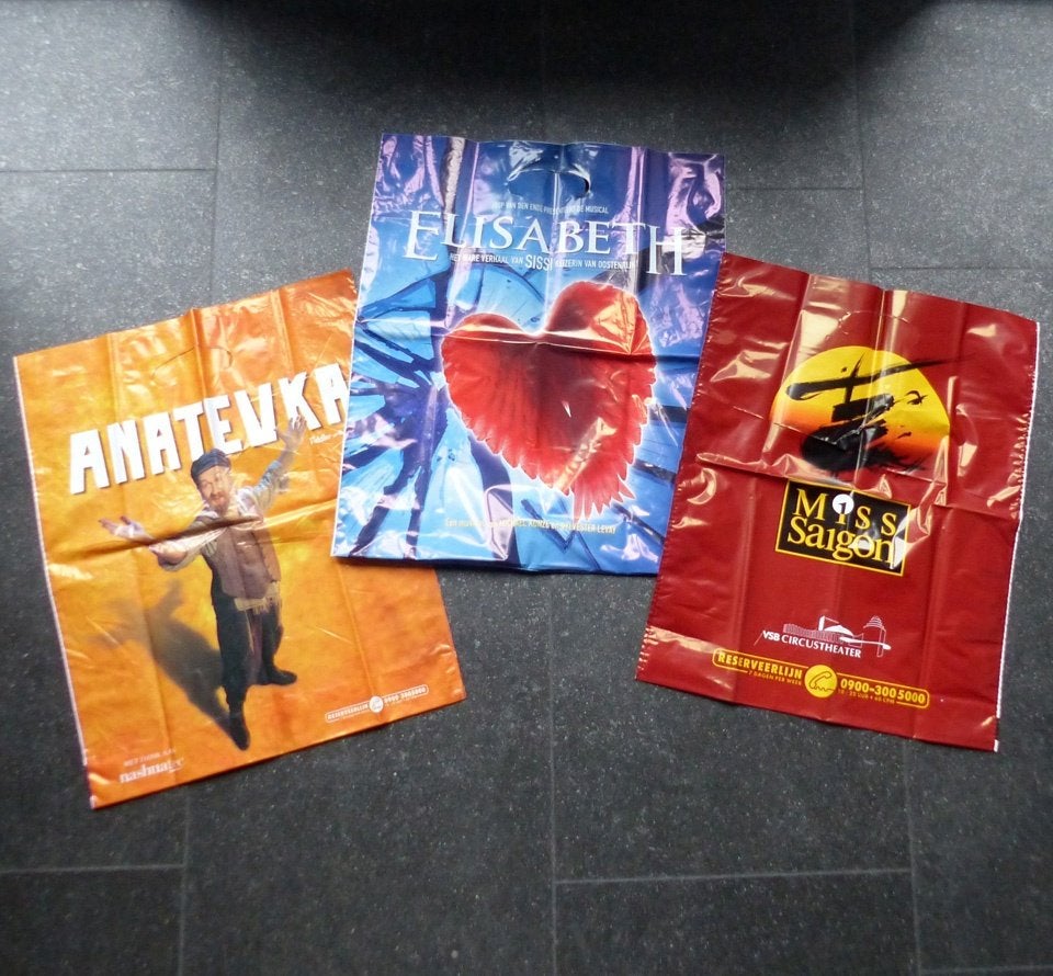 Musical tas plastic tassen Miss Saigon Anatevka Elisabeth, Ophalen of Verzenden, Gebruikt, Gebruiksvoorwerp