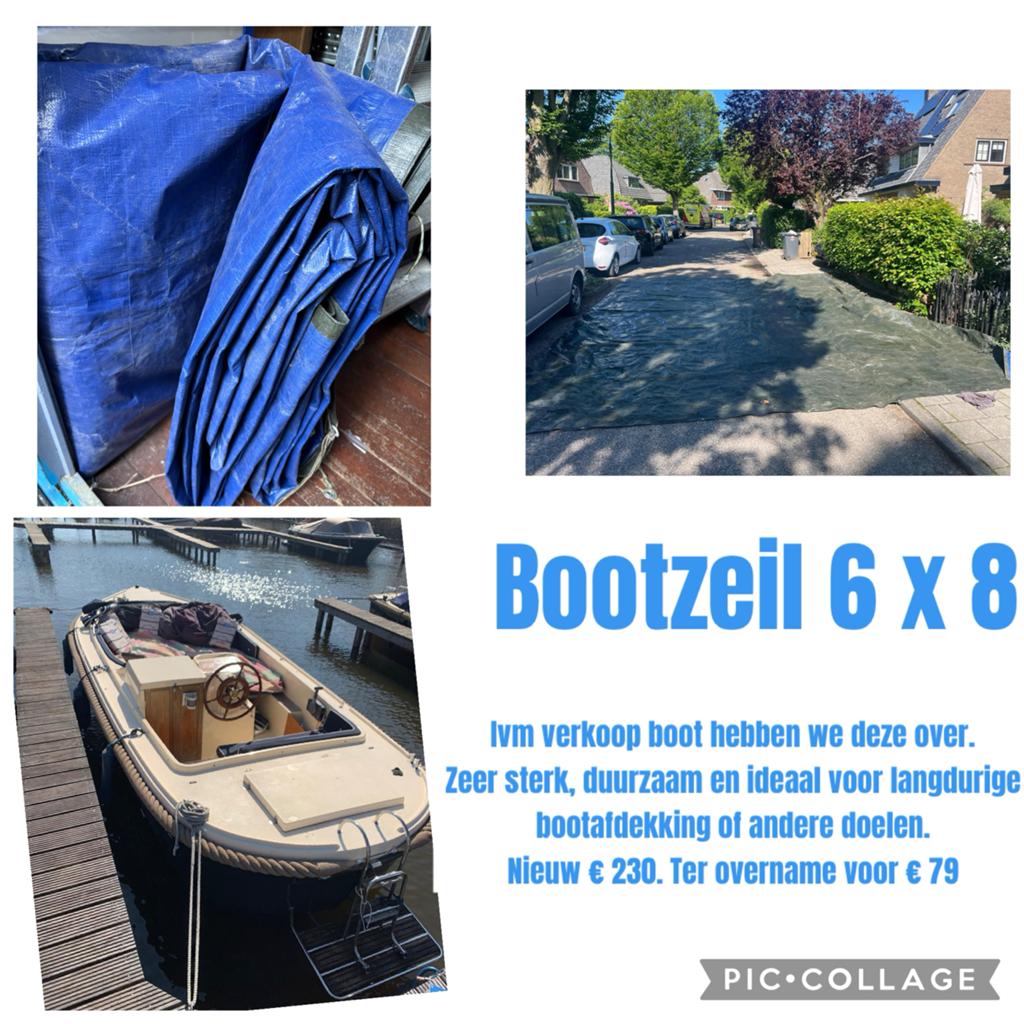 Zeil 6 x 8 geschikt voor bv boot winterzeil., Ophalen, Zo goed als nieuw, Afdekzeil