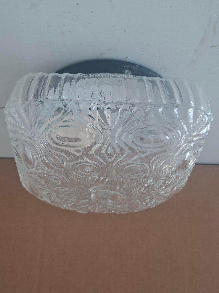 vintage plafonniere persglas vierkant model Frans, jaren 70, Antiek en Kunst, Ophalen of Verzenden