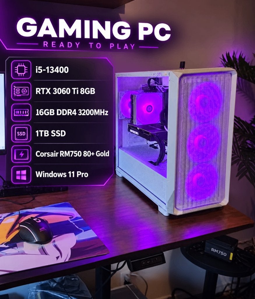 Gaming-pc | i5-13400 | RTX 3060 Ti | 16GB | 1TB, Computers en Software, Refurbished, Ophalen of Verzenden, Gaming, SSD