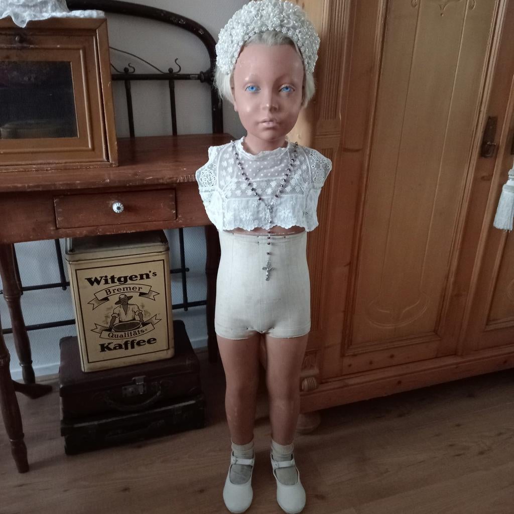 Antieke etalagepop mannequin paspop, Antiek en Kunst, Ophalen